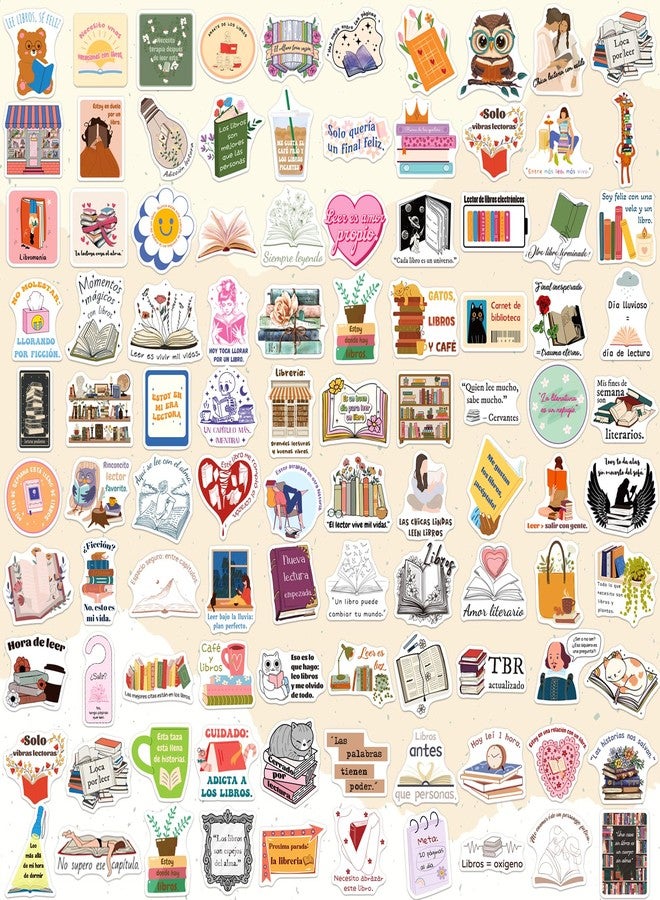 WAKEMOODEI 200PCS Spanish Reading Stickers, Spanish Book Stickers for Teens Adults Students Teachers Bookish Vinyl Decals for Scrapbooking Journaling Classroom Decor - Image 2